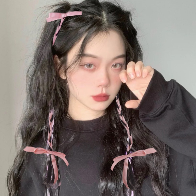 Kẹp Tóc Hình Nơ Ruy Băng Phong Cách Hàn Quốc Ngọt Ngào Cho Nữ