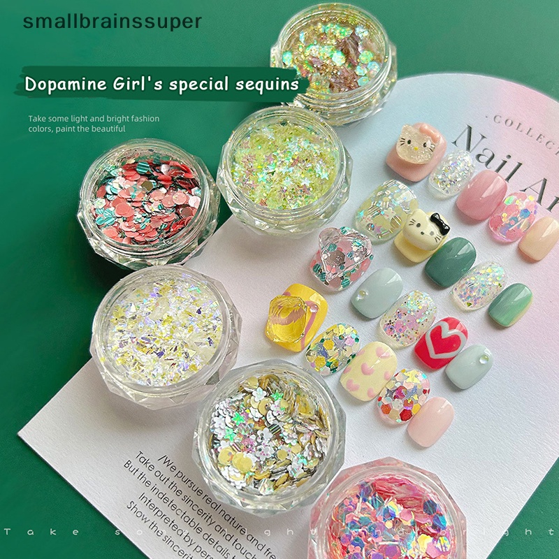 Smallbrainssuper 1 Hộp Phụ Kiện Trang Trí Móng Nghệ Thuật Mùa Hè Hình Hoa Ngôi Sao Lấp Lánh diy