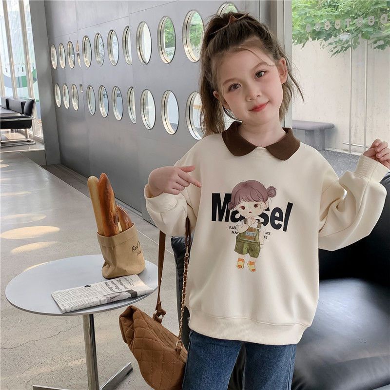 Áo Thun polo Tay Dài Phong Cách Hàn Quốc Thời Trang Mùa Thu 2023 Mới Cho Bé Gái