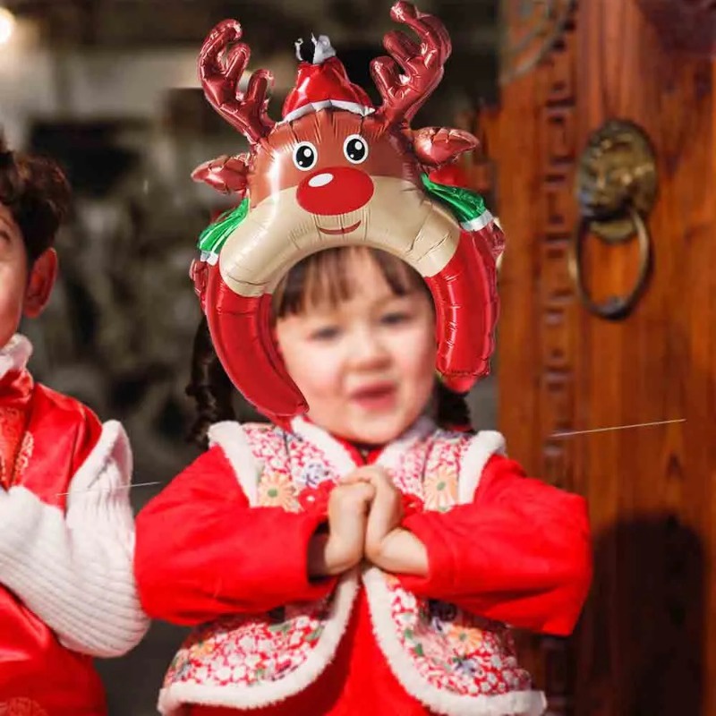 Băng Đô Bơm Hơi Hình Bong Bóng / Ông Già Noel Dễ Thương Dùng Trang Trí Tiệc Giáng Sinh