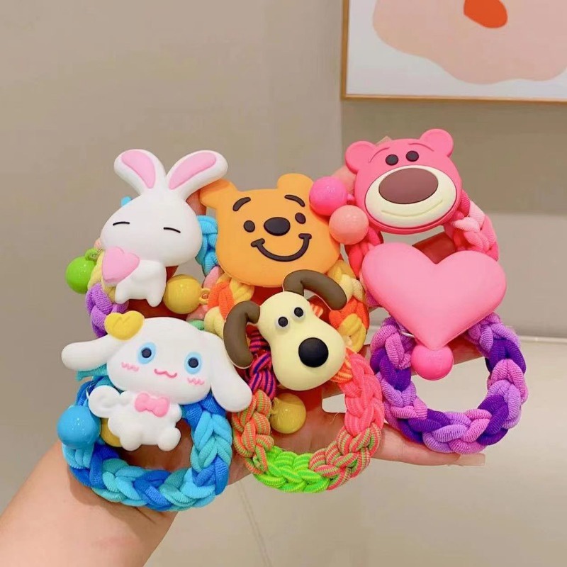 Dây Buộc Tóc Hình Gấu / Dâu Tây Hoạt Hình Phong Cách Hàn Quốc Dễ Thương Cho Bé Gái