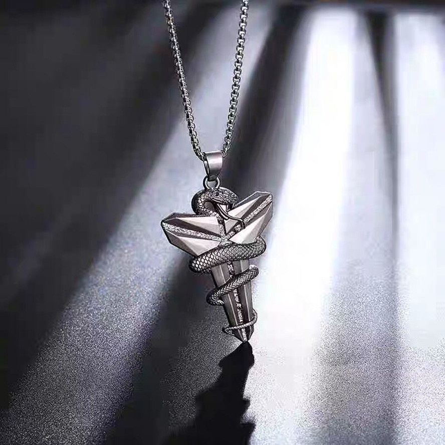 Dây Chuyền Mặt Hình Thánh Giá Phong Cách Hiphop Bóng Rổ kobe black mamba viper Dễ Phối Đồ Cho Nam Và Nữ