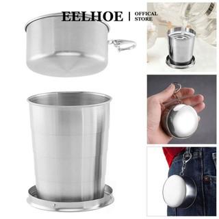 EELHOE Cốc cà phê gấp bằng thép không gỉ mẫu mới có móc khóa 1 miiki_vn