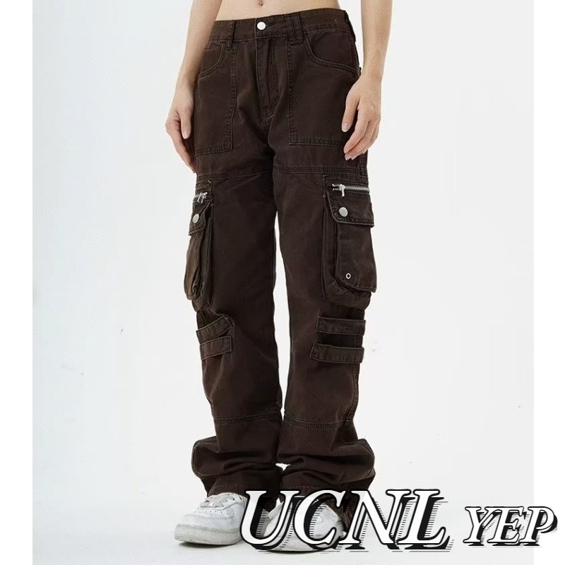 Ucnl Quần Jean Dài Nhiều Túi Phong Cách Đường Phố Mỹ Thời Trang Xuân Thu Cho Nam