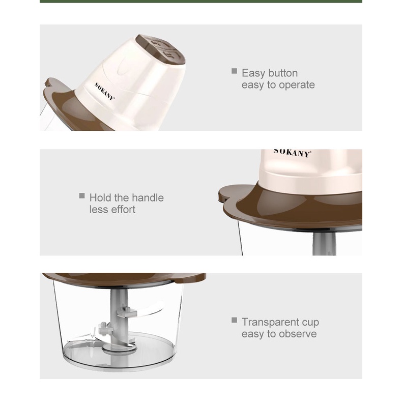 Máy Xay Thịt Đa Năng 2l Dung Tích Sokany 7006 Phong Cách Châu Âu