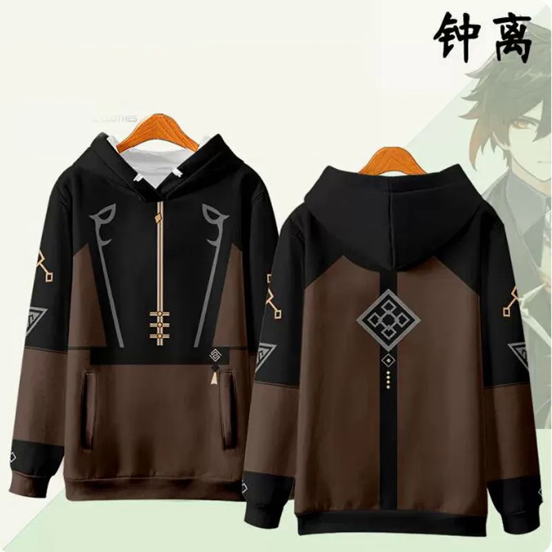 Hot game genshin Impreza zhongli zhong li Áo hoodie In Họa Tiết 3d Cỡ Lớn Cho Nam / Nữ