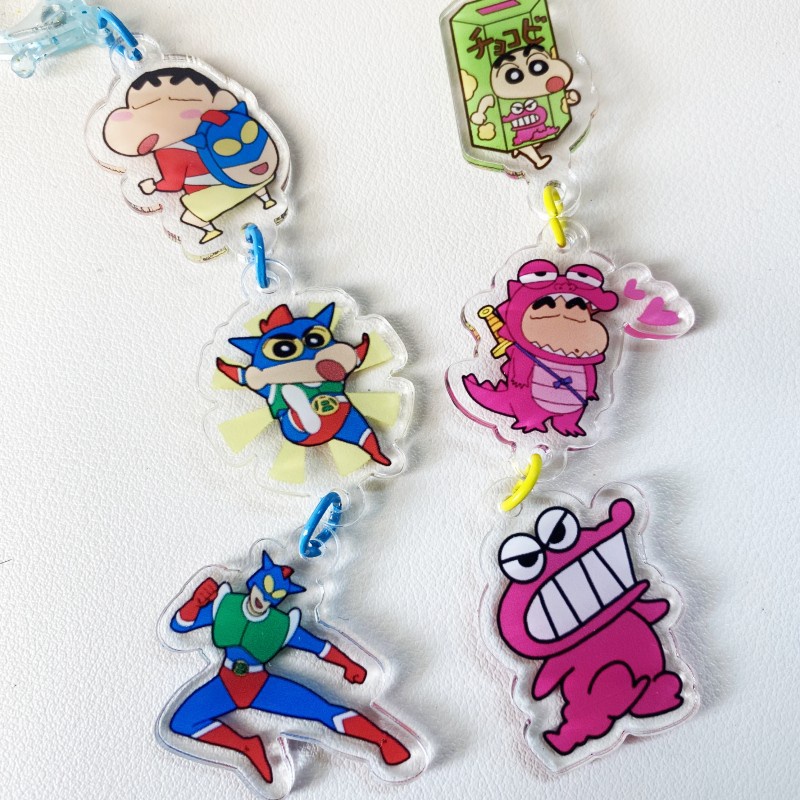 Móc Khóa Hình Cậu Bé Bút Chì / Siêu Nhân shin-chan Bằng acrylic Có Thể Treo Làm Quà Tặng
