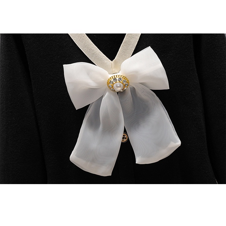 🌸Hàng Order🌸Váy Đầm Bigsize Váy Len Tăm Nơ Ngực Đính Đá Phối Cúc Tiểu Thư Nữ Tính 🌸Hàng Quảng Châu