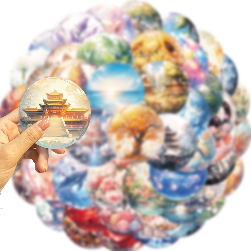 Bộ 50 Miếng Dán Chống Thấm Nước Họa Tiết graffiti Trang Trí Cho Mũ Bảo Hiểm Xe Đạp