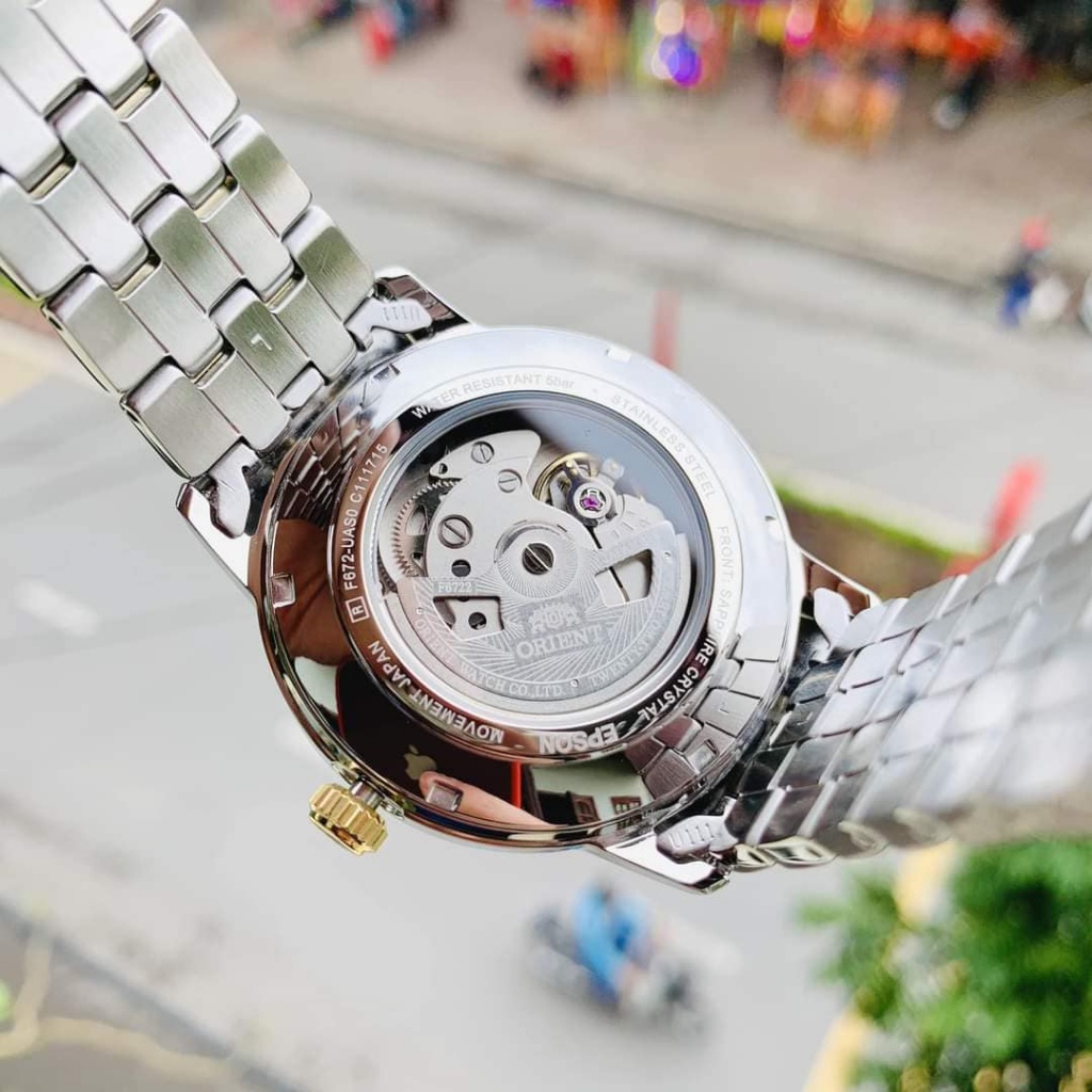Đồng hồ chính hãng nam Orient Automatic RA-AC0F08G10B demi vàng- Máy cơ tự động - Kính Sapphire Chính Hãng