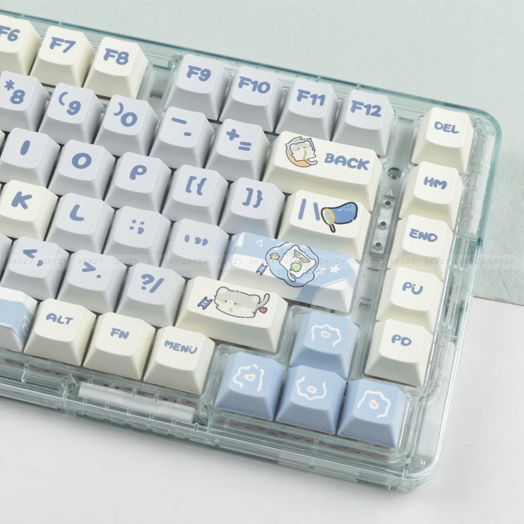Daydream Kitten Keycaps Cherry Profile Hoạt Hình PBT Dye Sub Bàn Phím Cơ Keycap