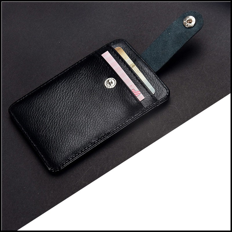 Ví Da Thật Đựng Thẻ id Kèm Dây Đeo nylon Thời Trang Công Sở