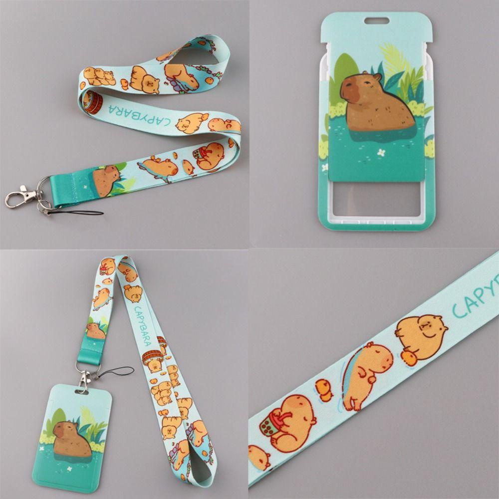 Augustina capybara Dây Đeo Điện Thoại / Hộ Chiếu / Thẻ id Họa Tiết Hoạt Hình Vui Nhộn