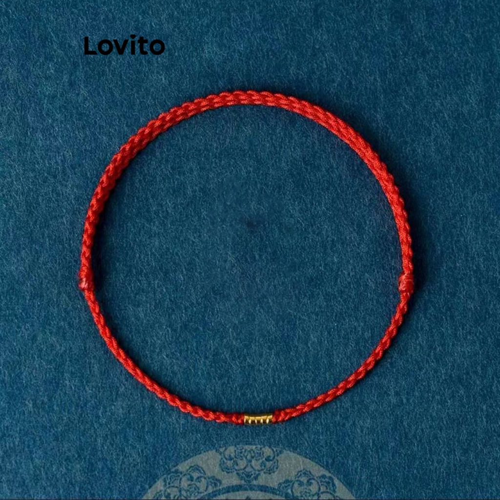 Lovito Vòng chân kim loại trơn thông thường dành cho nữ LFA01077