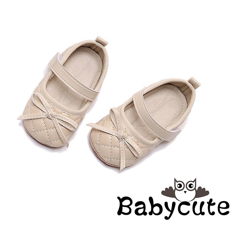Bb-giày mary jane Nhồi Bông Đế Phẳng Đính Nơ Dễ Thương Cho Bé Gái Sơ Sinh Tập Đi