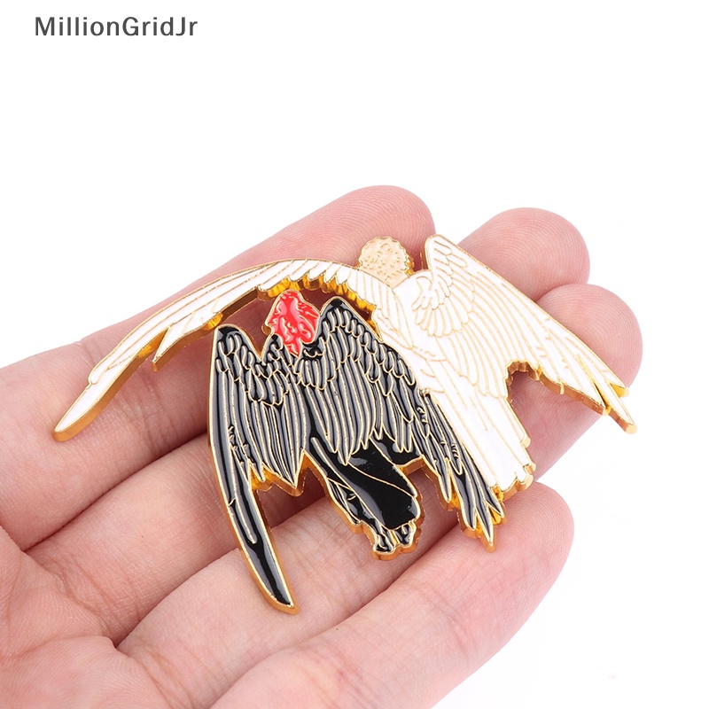 Mlg good omens Trang Sức Ghim Kim Loại Cứng Hình Thiên Thần Quỷ / Ác Quỷ aziraphale Và Quạ Ar