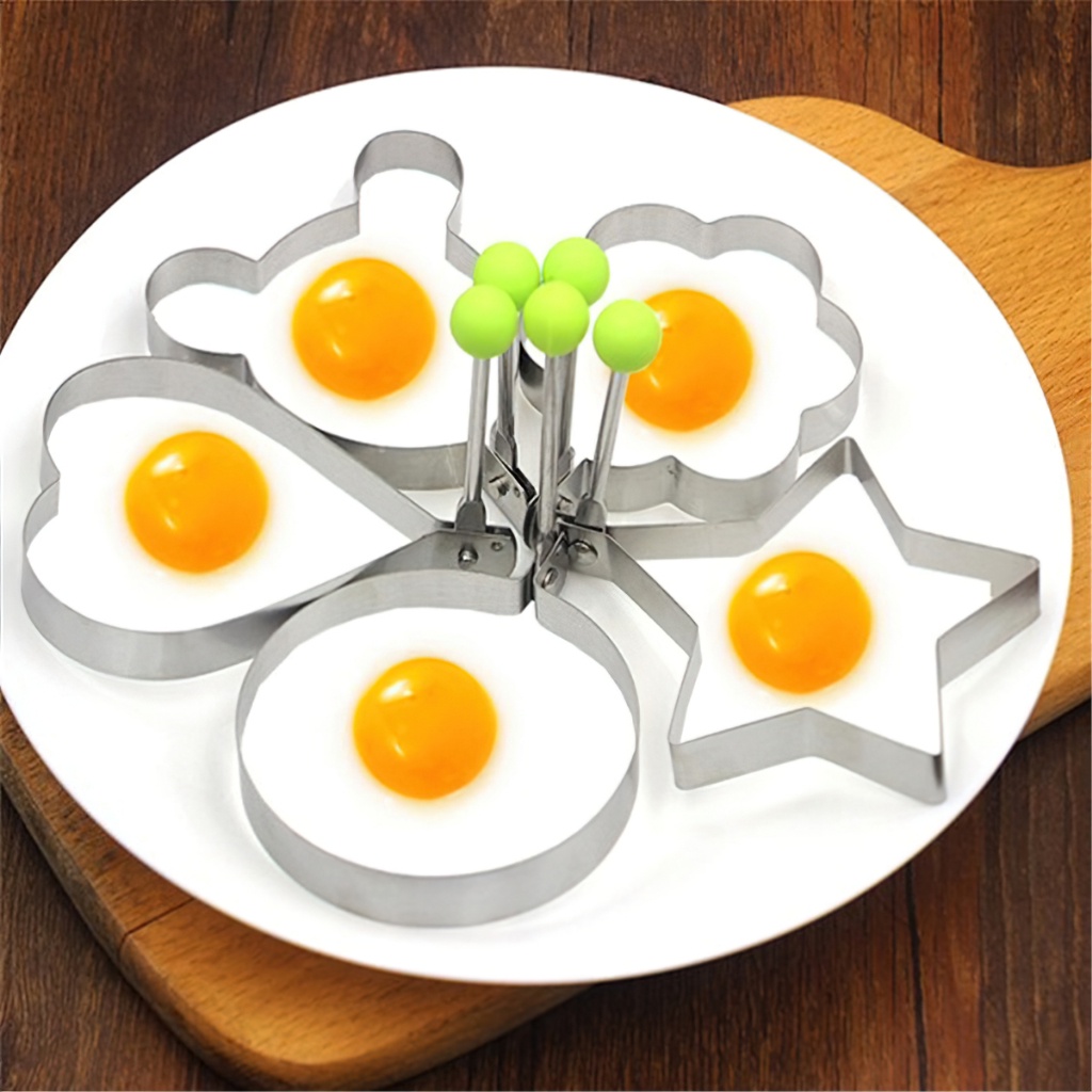 Khuôn rán trứng ốp la, bánh - Khay chiên tạo nhiều hình cute có núm cầm -L.H Store