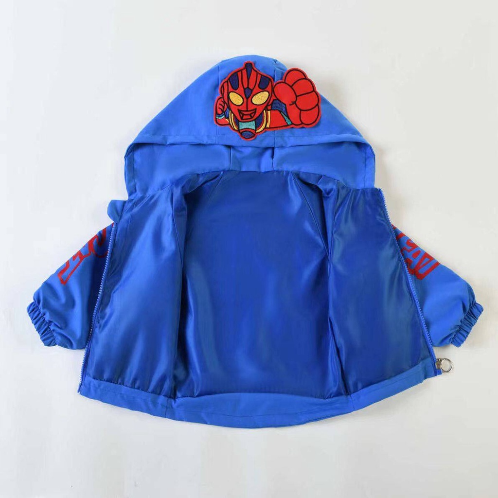 Áo Khoác hoodie Có Khóa Kéo In Hình spiderman / automan Hoạt Hình Đáng Yêu Cho Bé Trai 80-130 Tuổi