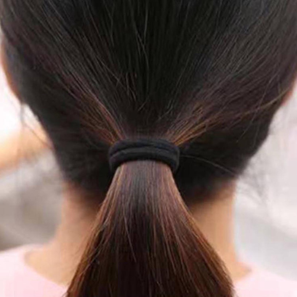 Broadfashion Dây Buộc Tóc Dày Không Đường May Độ Co Giãn Cao Siêu Bền Màu Đen Dành Cho Nữ Mặc Hàng Ngày
