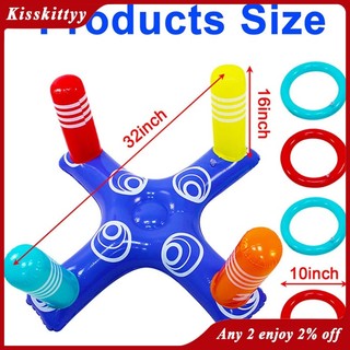 Kisskittyyy Bộ Đồ Chơi Ném Vòng Bơm Hơi Nhiều Lớp Vui Nhộn Cho Gia Đình