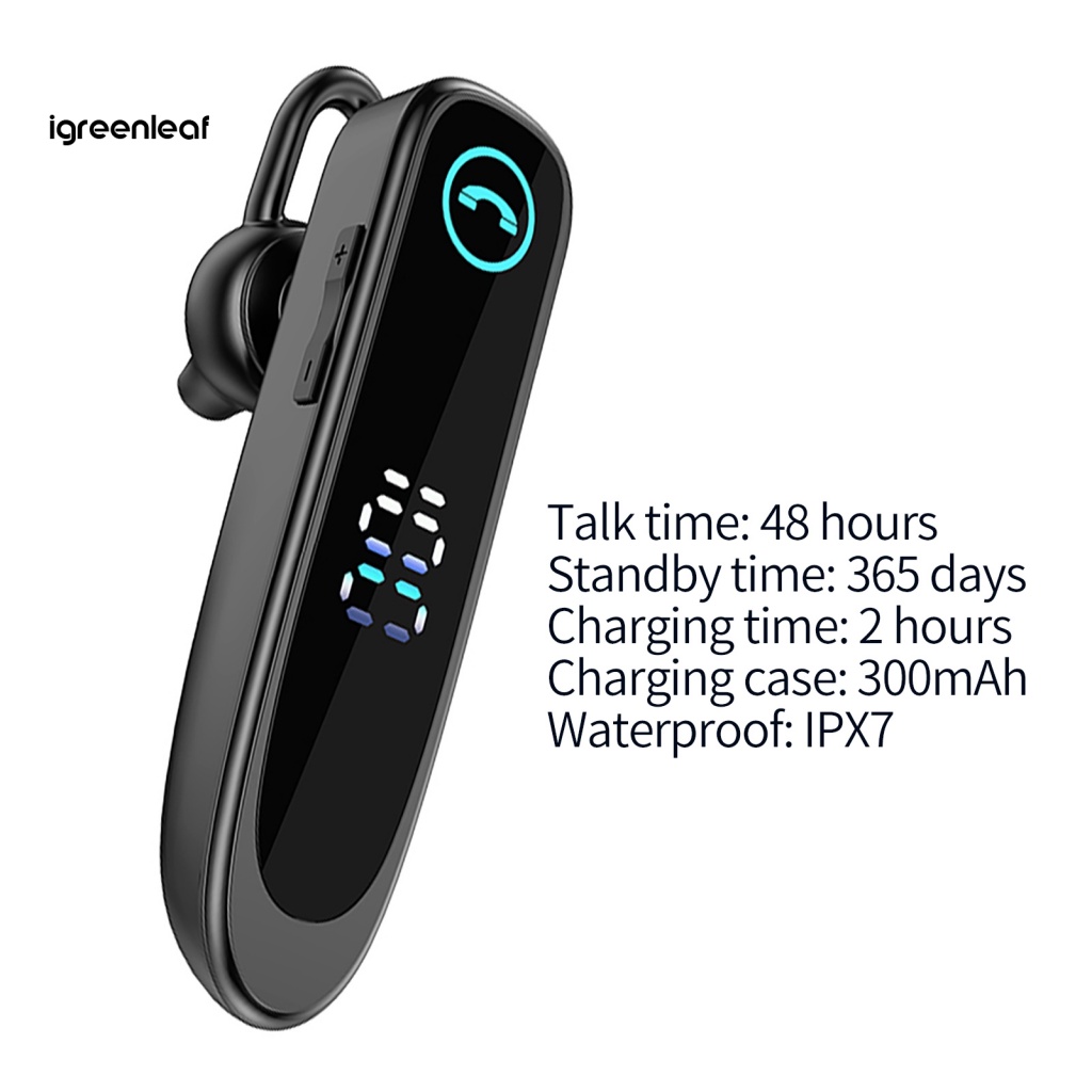 Igreenleaffs Tai Nghe bluetooth a20 Móc Vành Tai Chống Thấm Nước ipx7 Có Màn Hình led