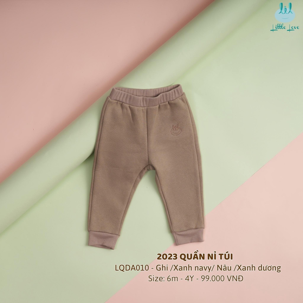 Lillte Love - Quần nỉ bo gấu cho bé trai bé gái từ 6 tháng đến 4 tuổi