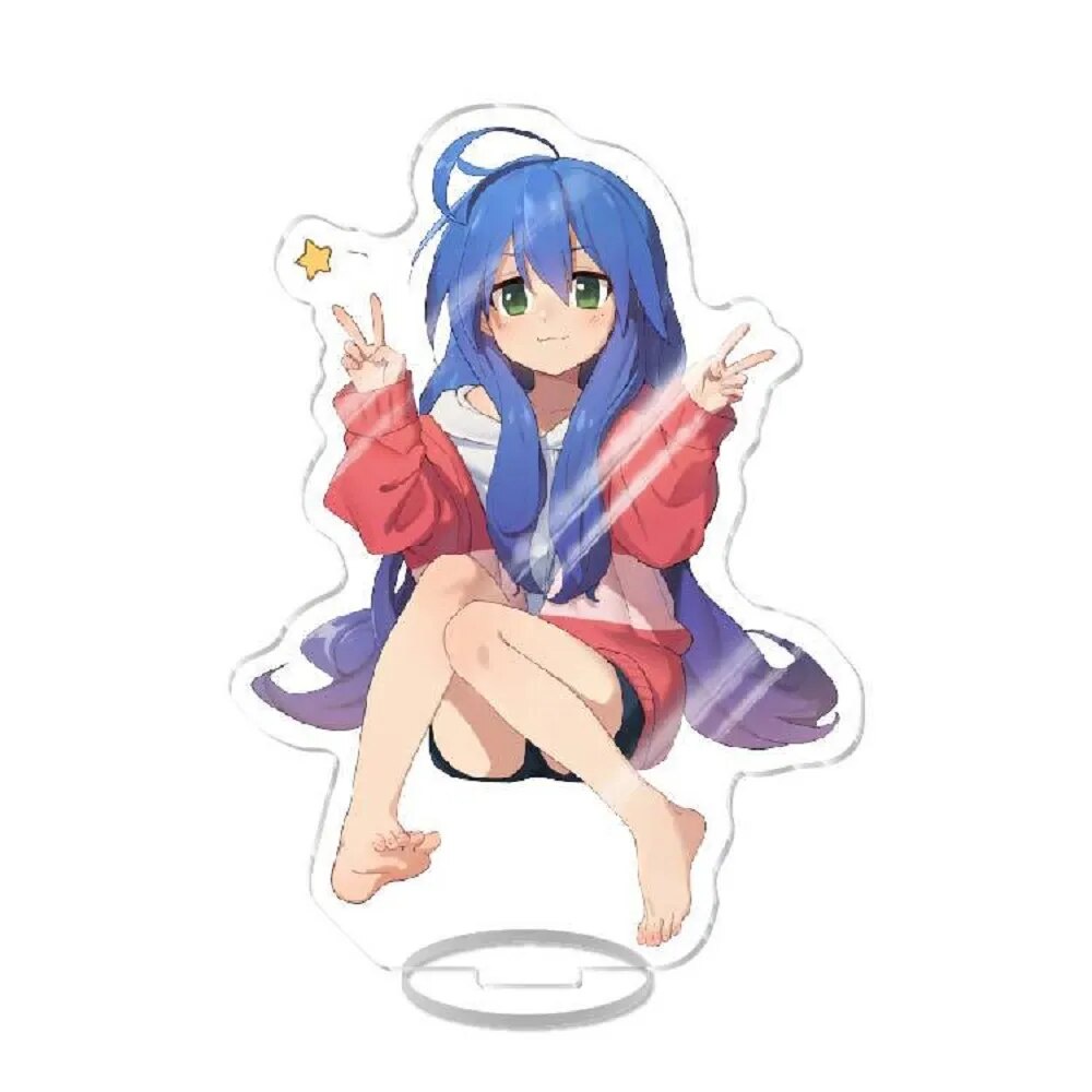Mô hình Standee Anime Lucky Star Izumi Konata Hiiragi Kagami Tsukasa Takara Miyuki Phụ kiện trang trí để bàn góc học tập
