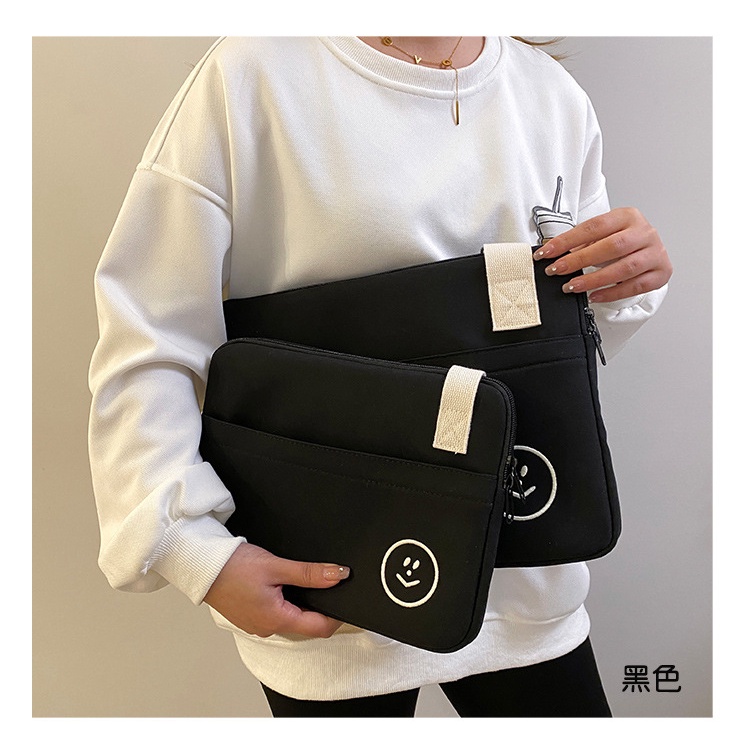 Ielgy Túi Đeo Chéo Vai Đựng Máy Tính ipad Thêu Hình Mặt Cười Chống Sốc / Thấm Nước Tiện Dụng