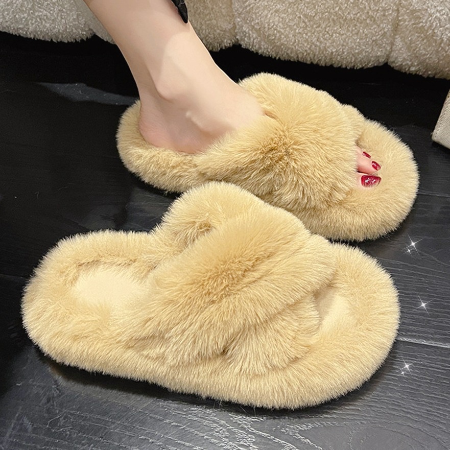 Dép Lông Quai Chéo Phong Cách Hàn Quốc Thời Trang Thu Đông 2023 Dành Cho Bạn Nữ