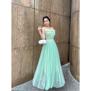 Đầm dự tiệc đính hoa 3D 4579