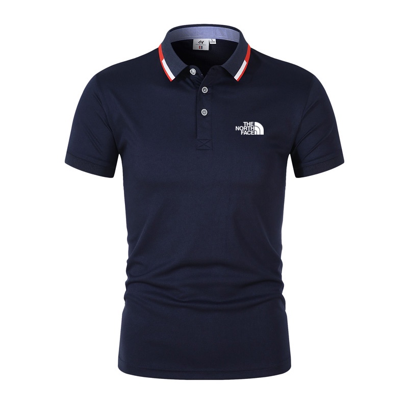Northface Áo Thun polo Nam Tay Ngắn Có Cổ Họa Tiết Thêu Thời Trang Phong Cách Hàn Quốc