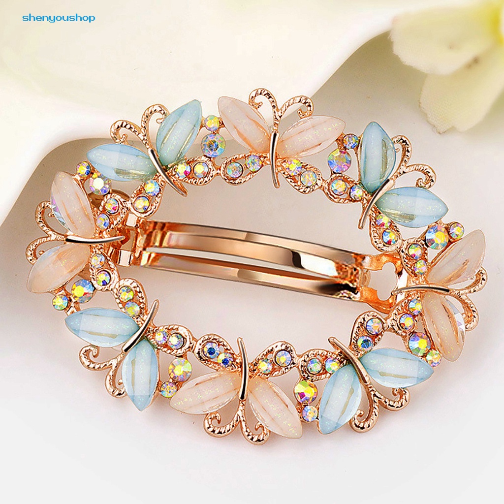 Kẹp Tóc Hình Lá Đính Đá Thời Trang Cho Nữ