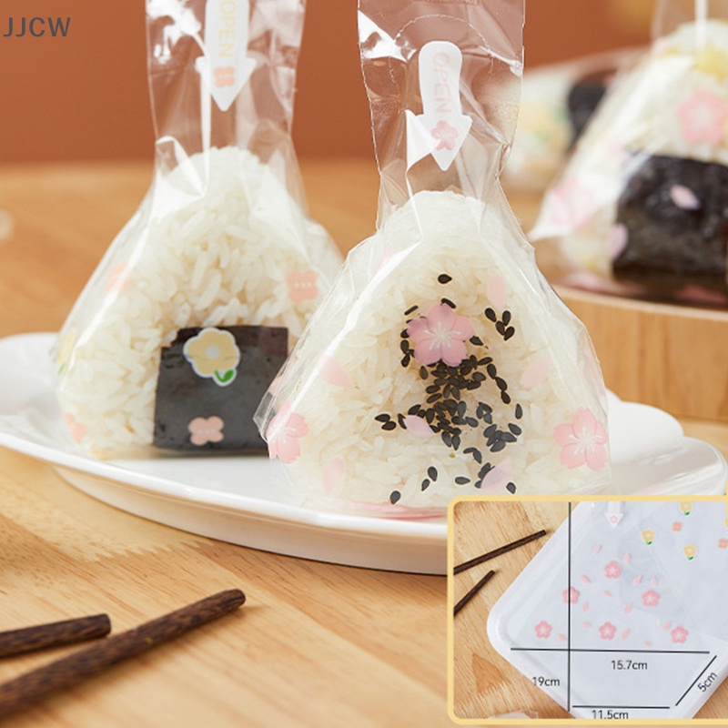 Bộ 50 Túi Đựng sushi Hình Tam Giác Họa Tiết Hoa Anh Đào Phụ Kiện qqw