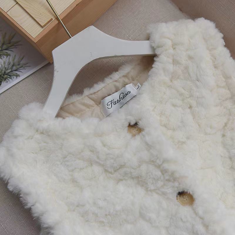 Áo Khoác Lông Cừu Không Tay Một Mảnh Thời Trang Dành Cho Nữ