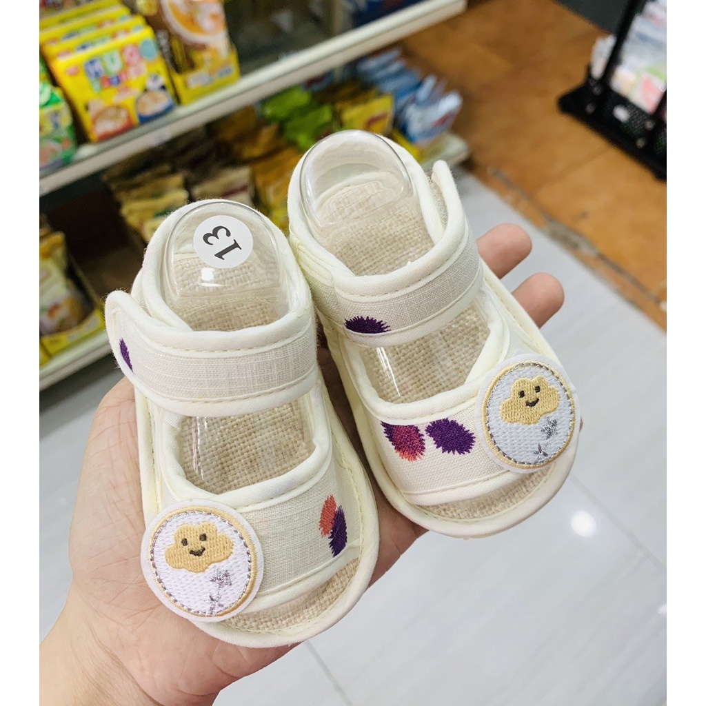 Dép Tập Đi Đế Nhựa Hình Mây Size 13-14-15 Dễ Thương Dành Cho Bé