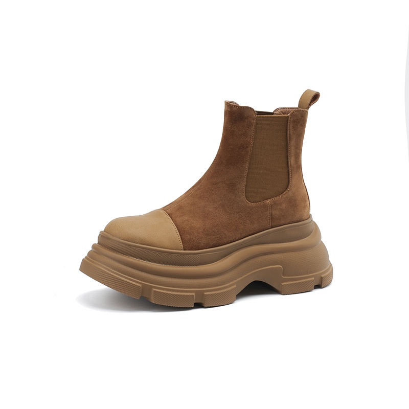 Renben Giày Bốt martin Mũi Tròn Đế Dày Co Giãn Tốt Thời Trang Thu Đông 2023 Cá Tính Cho Nữ