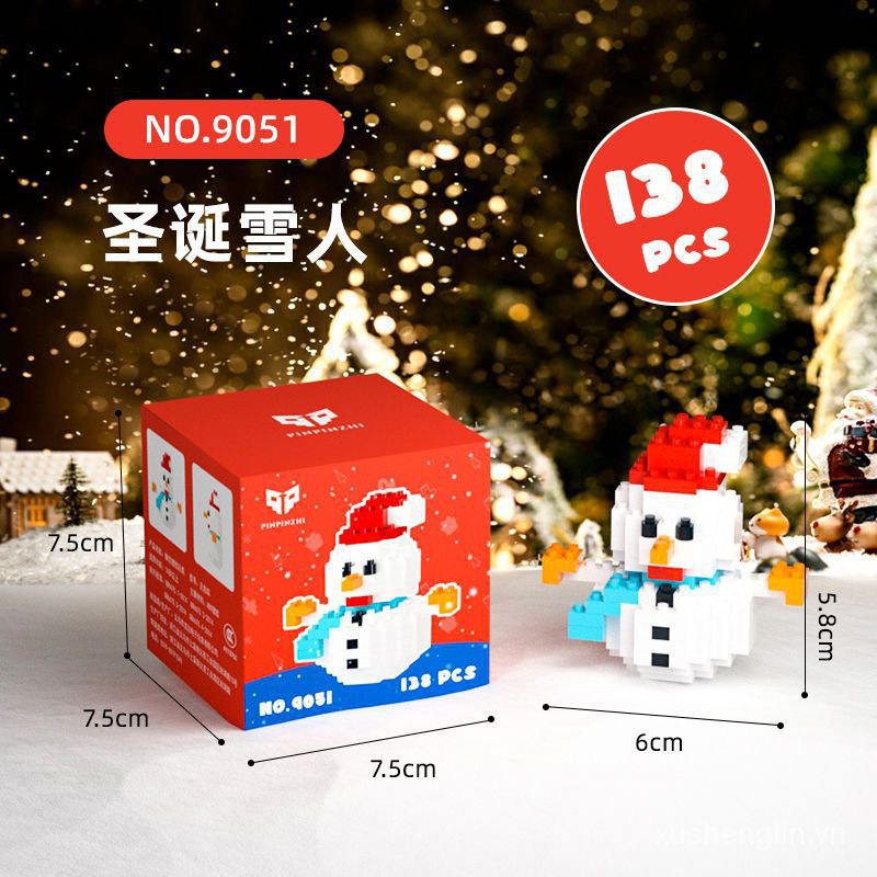 Miniature Small Particles Compatible with Lego Building Blocks Santa Claus Christmas Tree Ornaments Children's Toys Girls' Christmas Gifts