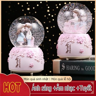 Cặp đôi lãng mạn hộp nhạc quả cầu pha lê, trang trí phòng, quà tặng hộp nhạc tuyết, quà tặng ngày lễ tình nhân
