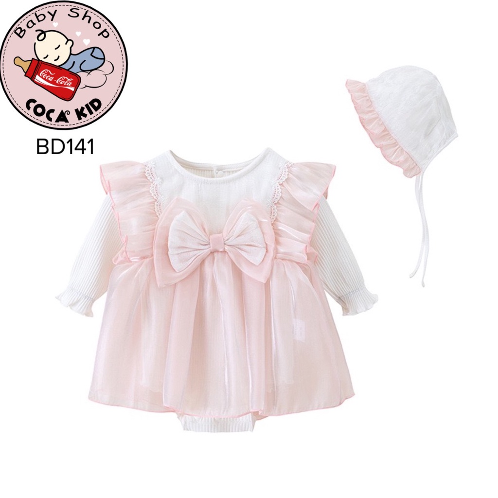 BODY NƠ KÈM MŨ COTTON PHỐI TƠ MỀM QUẢNG CHÂU