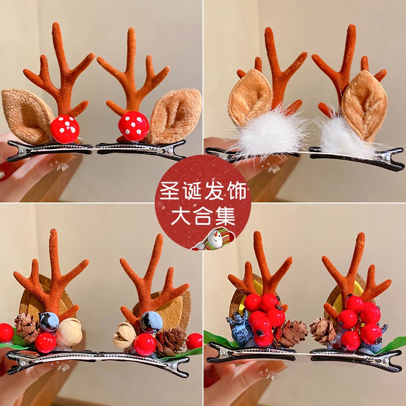 Mới Kẹp Tóc Hình Sừng Hươu Giáng Sinh Dễ Thương Cho Bé Gái