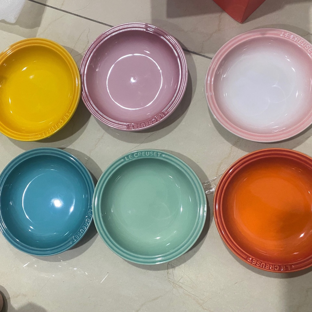 Le Creuset Đĩa 6"  hộp 6 cái - Le Creuset Mini Round Plate, Rainbow 6"