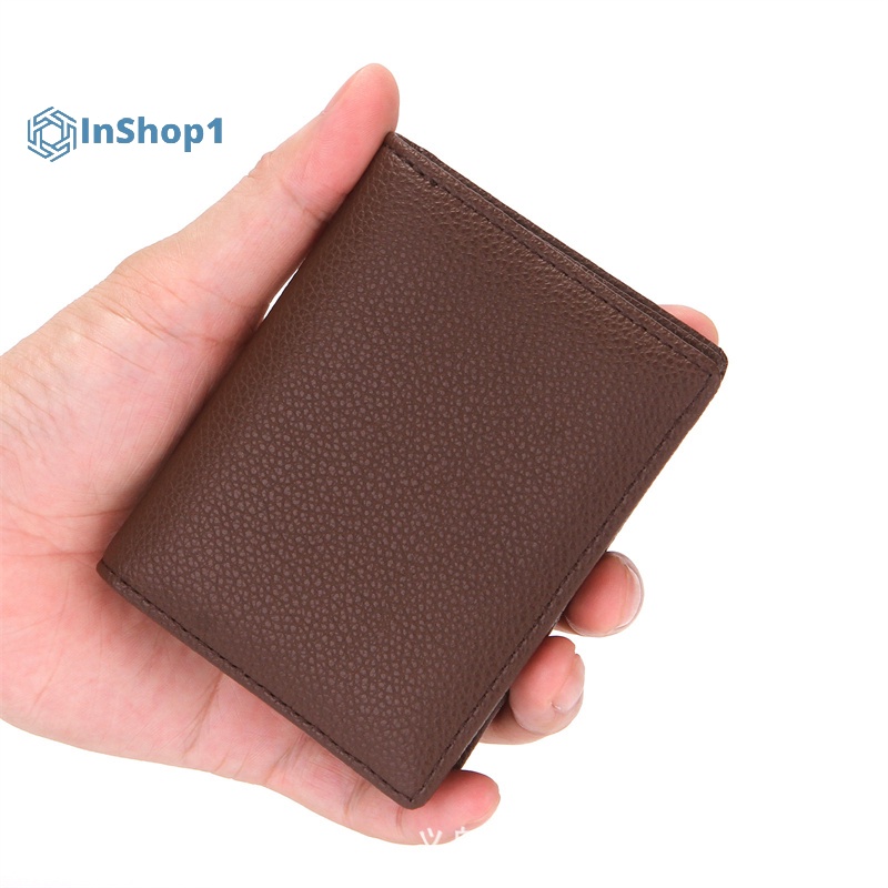 Ví Da pu Màu Trơn Đựng Tiền Xu mini Họa Tiết Trái Vải Thủ Công M Ii M Ii M I inshop1] Cho Nam