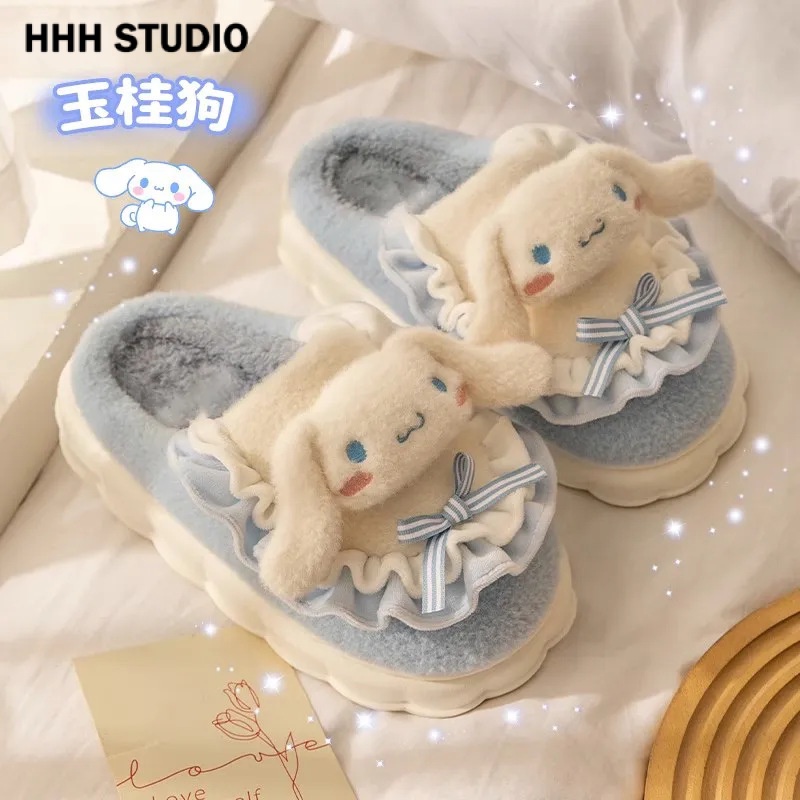 HHH  Dép bông Dép Lông đi trong nhà ĐẾ CAO SU Mềm mại Bền Thấm hút mồ hôi Phong cách đơn giản FMR23A0UH3 43Z231025