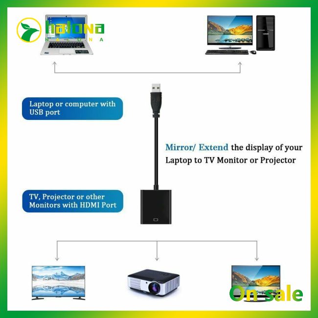 Halo Cáp Chuyển Đổi usb 3.0 Sang hdmi 1080p Cho pc laptop hdtv tv