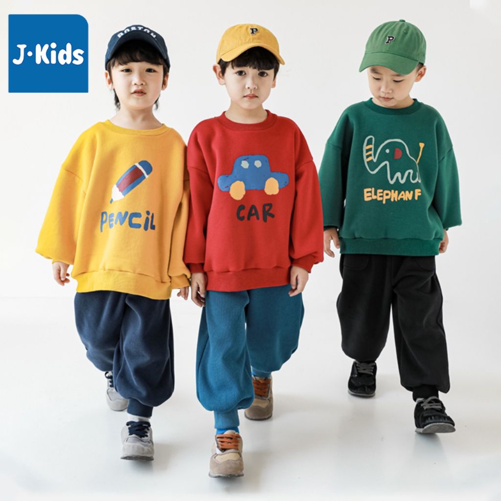 Áo sweater bé trai J-Kids áo thu đông chất nỉ bông dài tay cho bé