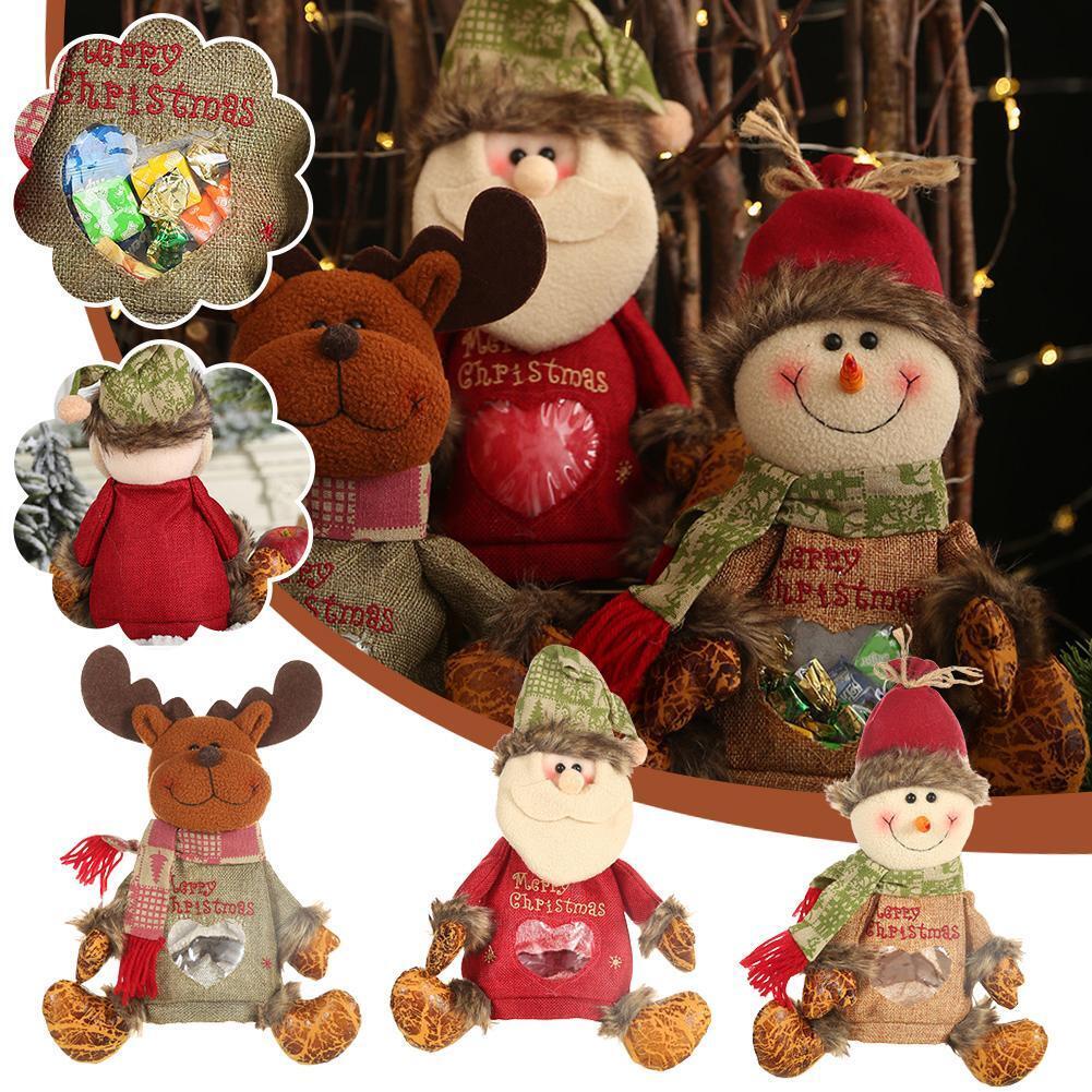 Túi Vải Đựng Quà Giáng Sinh Hình Ông Già Noel / Tuần Lộc / Người Tuyết h1x8