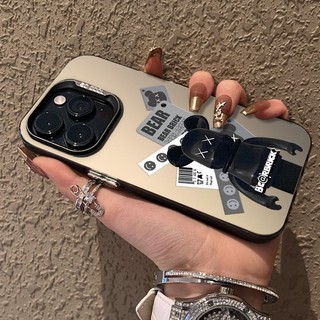 Bạc đầy màu sắc Hợp thời trang Màu đen Gốm sứ Mặt cười 12 cho Apple 14plus Vỏ điện thoại 13 chống rơi Xsmax Frosted 15 / 16 / 17promax ins Style