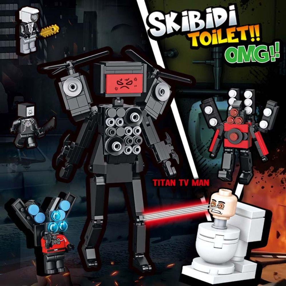 Mmluck skibidi Mô Hình Đồ Chơi Lắp Ráp toilet titan tv man skibidi Hình Người Dơi Tây Ban Nha Trang Trí Nhà Cửa