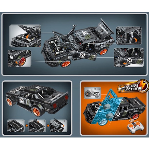 Lego lắp ghép ô tô- đồ chơi mô hình Siêu xe FORD MUSTANG điều khiển từ xa-