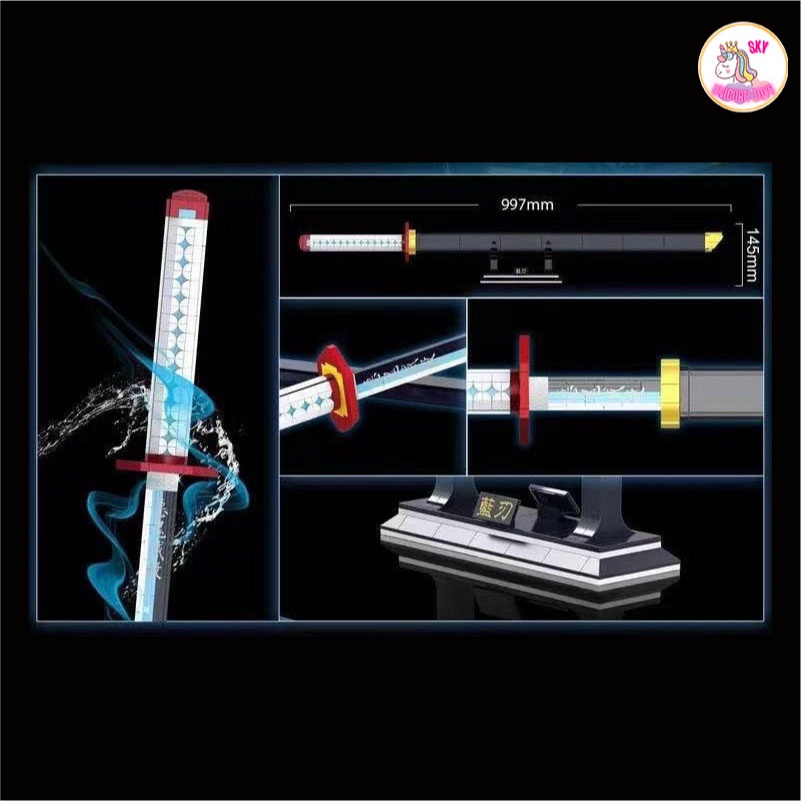 Đồ Chơi Lắp Ráp Kiểu LEGO Mô Hình Thanh Gươm Diệt Quỷ Của Thủy Trụ Tomioka